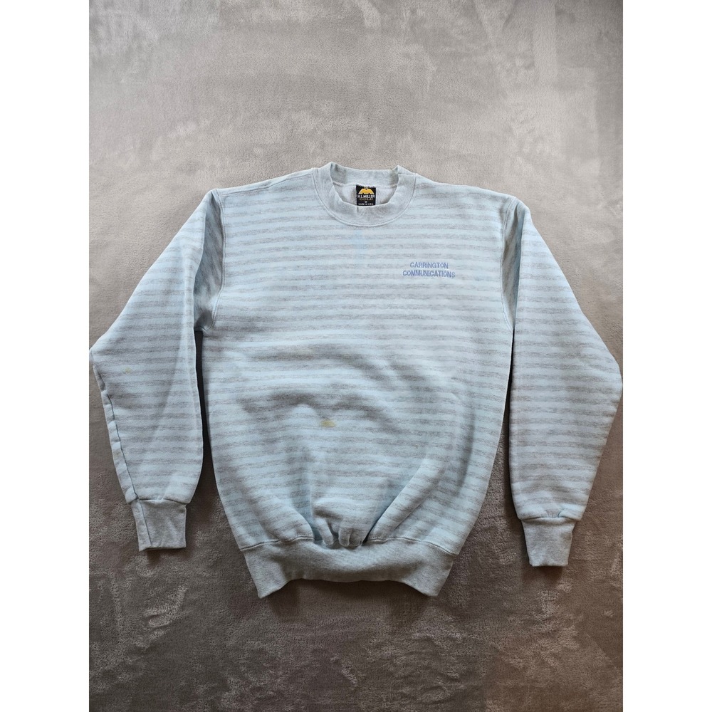 Vintage‎ Sweatshirt M Fit S H.L. Miller Gold Striped Carrington Communications